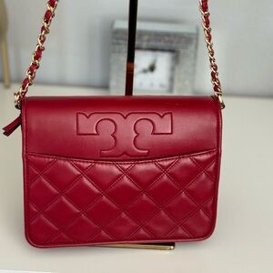 Tory Burch Red Quilted Crossbody Bag